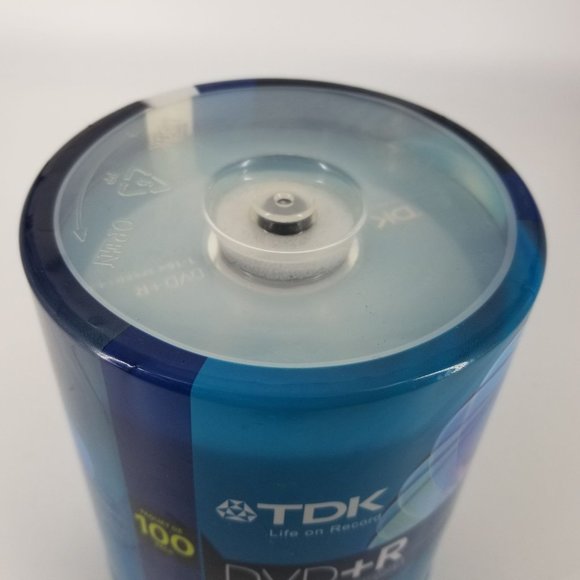 TDK DVD-R 16X  4.7 GB Compact Disc PC Computer Video Recordable 100 Spindle NEW - Picture 7 of 8
